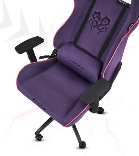 XMAX / Rio Plus Balerion Terletmez Kadife Kumaş Mor Gaming Oyuncu Koltuğu / 120 Kg Taşır