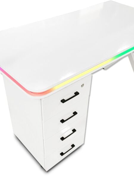 XMAX Zyra 180x80cm Beyaz Işıklı MDF Çalışma Yada Oyun Masası