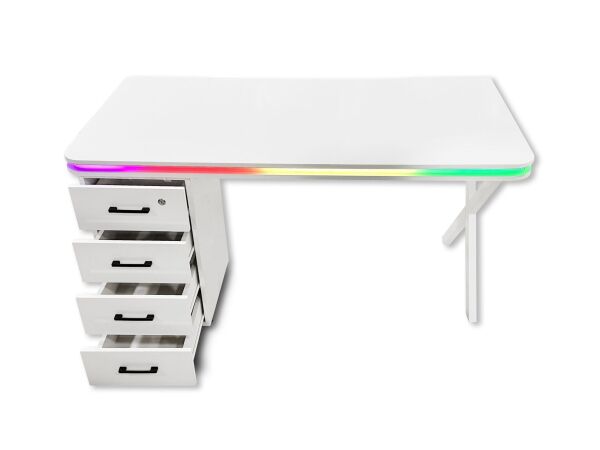 XMAX Zyra 200x80cm Beyaz Işıklı MDF Çalışma Yada Oyun Masası