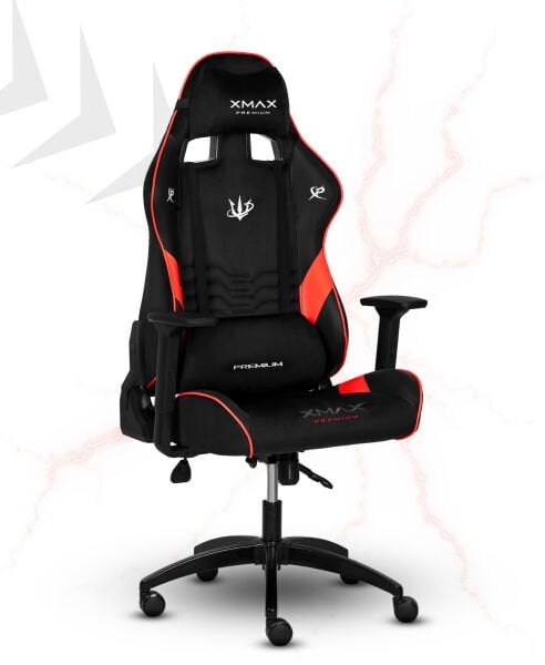 XMAX / Rio Plus Terletmez Kısmi Derili Kadife Kumaş Kırmızı/Siyah Gaming Oyuncu Koltuğu / 120 Kg Taşır