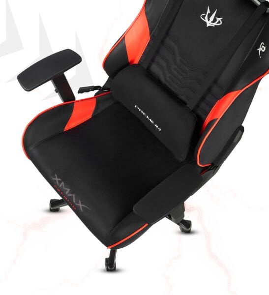 XMAX / Rio Plus Terletmez Kısmi Derili Kadife Kumaş Kırmızı/Siyah Gaming Oyuncu Koltuğu / 120 Kg Taşır