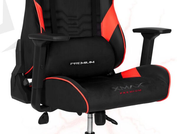 XMAX / Rio Plus Terletmez Kısmi Derili Kadife Kumaş Kırmızı/Siyah Gaming Oyuncu Koltuğu / 120 Kg Taşır