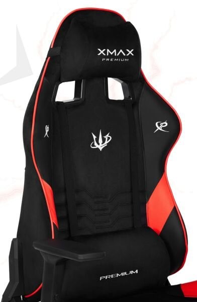 XMAX / Rio Plus Terletmez Kısmi Derili Kadife Kumaş Kırmızı/Siyah Gaming Oyuncu Koltuğu / 120 Kg Taşır