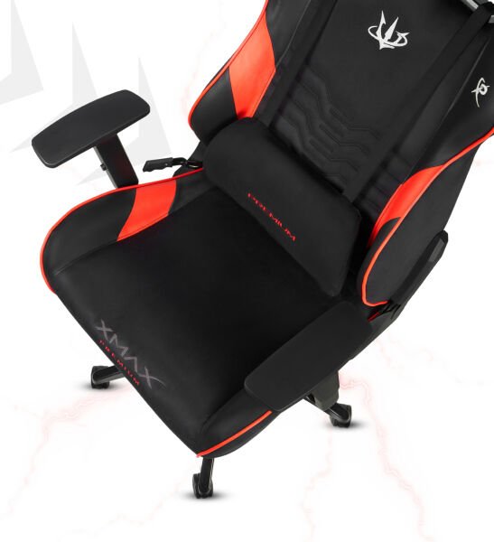 XMAX / Rio Plus Terletmez Kısmi Derili Kadife Kumaş Kırmızı/Siyah Gaming Oyuncu Koltuğu / 120 Kg Taşır