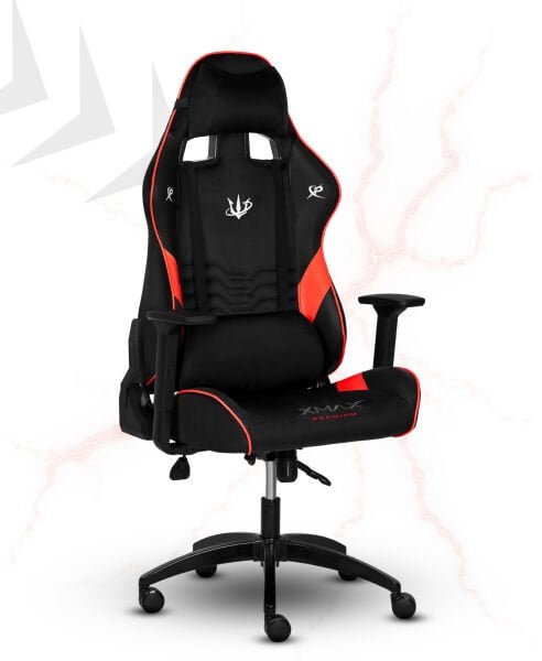 XMAX / Rio Plus Terletmez Kısmi Derili Kadife Kumaş Kırmızı/Siyah Gaming Oyuncu Koltuğu / 120 Kg Taşır