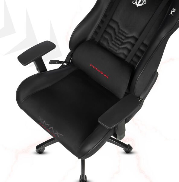 XMAX / Rio Plus Terletmez Kısmi Derili Kadife Kumaş Siyah Gaming Oyuncu Koltuğu / 120 Kg Taşır