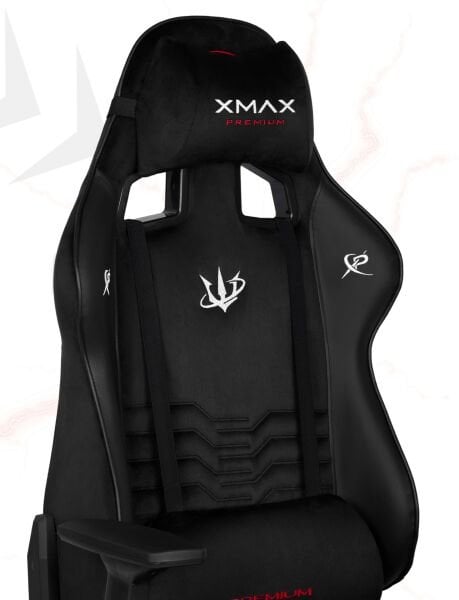 XMAX / Rio Plus Terletmez Kısmi Derili Kadife Kumaş Siyah Gaming Oyuncu Koltuğu / 120 Kg Taşır