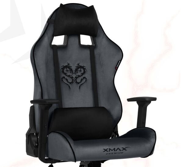 XMAX NO NAME / Rio Balerion Terletmez Kadife Kumaş Koyu Gri Gaming Oyuncu Koltuğu / 120 Kg Taşır