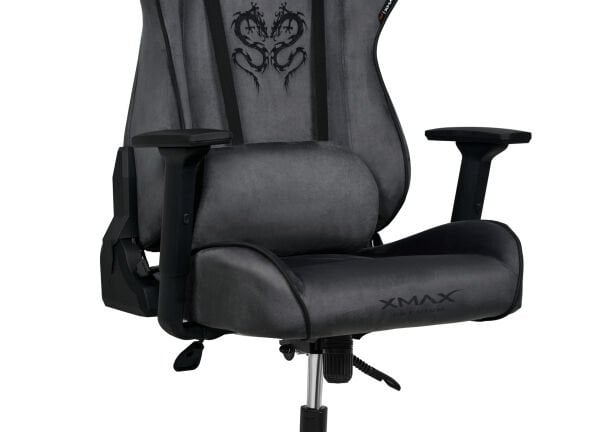 XMAX / Rio Plus Balerion Terletmez Kadife Kumaş Koyu Gri Gaming Oyuncu Koltuğu / 120 Kg Taşır