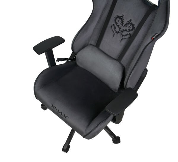 XMAX / Rio Plus Balerion Terletmez Kadife Kumaş Koyu Gri Gaming Oyuncu Koltuğu / 120 Kg Taşır