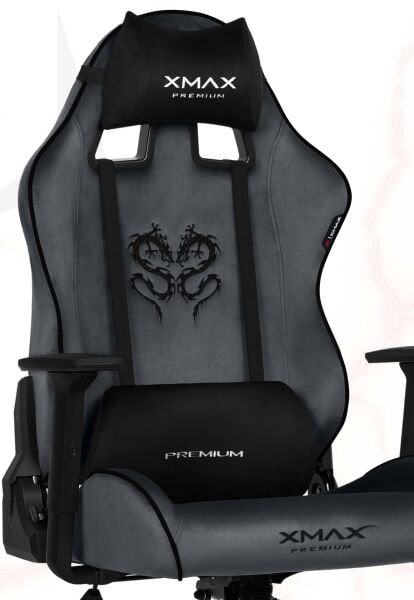 XMAX / Rio Balerion Terletmez Kadife Kumaş Koyu Gri Gaming Oyuncu Koltuğu / 120 Kg Taşır