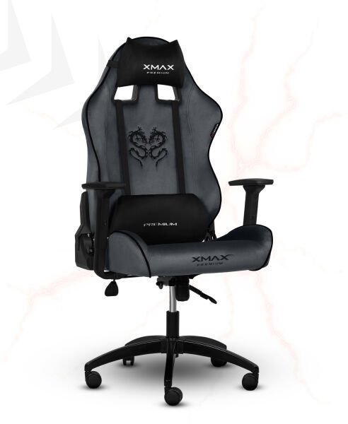 XMAX / Rio Balerion Terletmez Kadife Kumaş Koyu Gri Gaming Oyuncu Koltuğu / 120 Kg Taşır