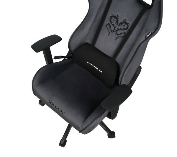 XMAX / Rio Plus Balerion Terletmez Kadife Kumaş Koyu Gri Gaming Oyuncu Koltuğu / 120 Kg Taşır