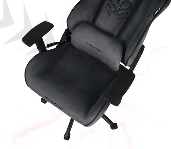 XMAX / Rio Balerion Terletmez Kadife Kumaş Koyu Gri Gaming Oyuncu Koltuğu / 120 Kg Taşır