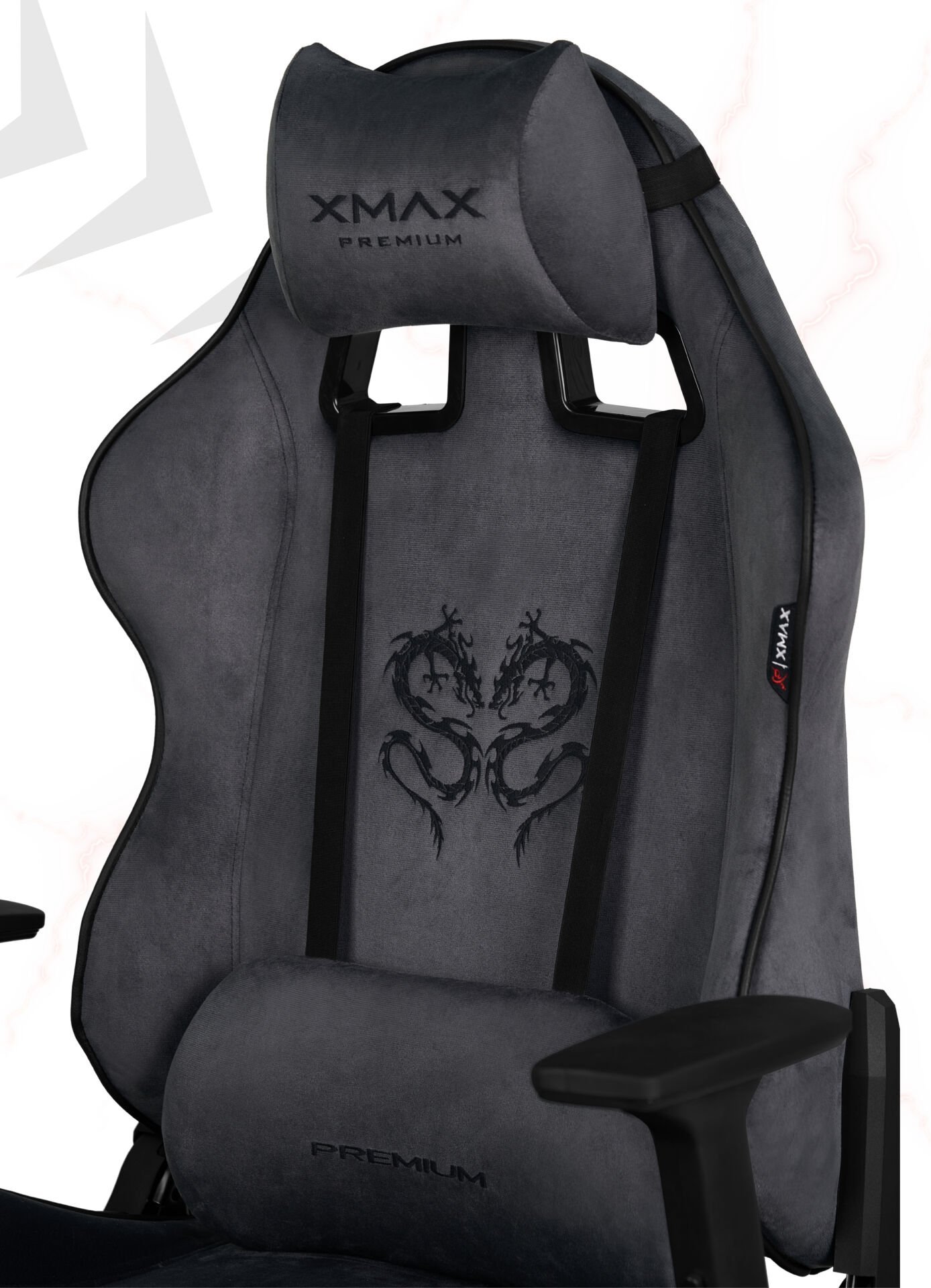 XMAX / Rio Balerion Terletmez Kadife Kumaş Koyu Gri Gaming Oyuncu Koltuğu / 120 Kg Taşır