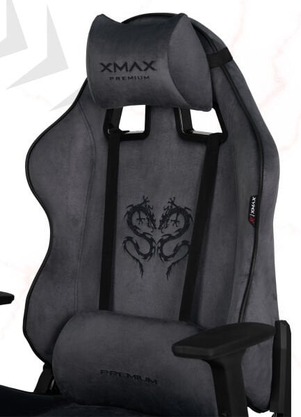 XMAX / Rio Balerion Terletmez Kadife Kumaş Koyu Gri Gaming Oyuncu Koltuğu / 120 Kg Taşır