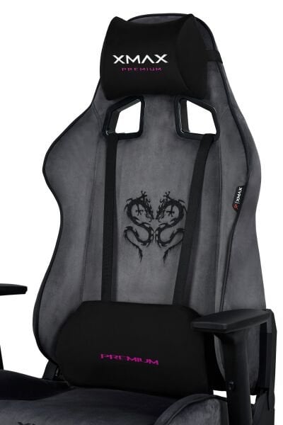 XMAX / Rio Plus Balerion Terletmez Kadife Kumaş Koyu Gri Gaming Oyuncu Koltuğu / 120 Kg Taşır