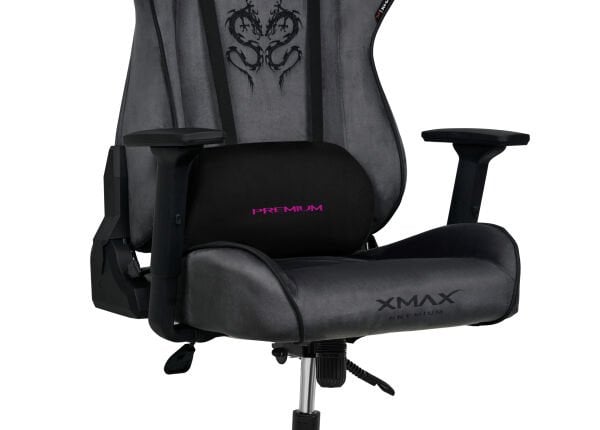 XMAX / Rio Plus Balerion Terletmez Kadife Kumaş Koyu Gri Gaming Oyuncu Koltuğu / 120 Kg Taşır