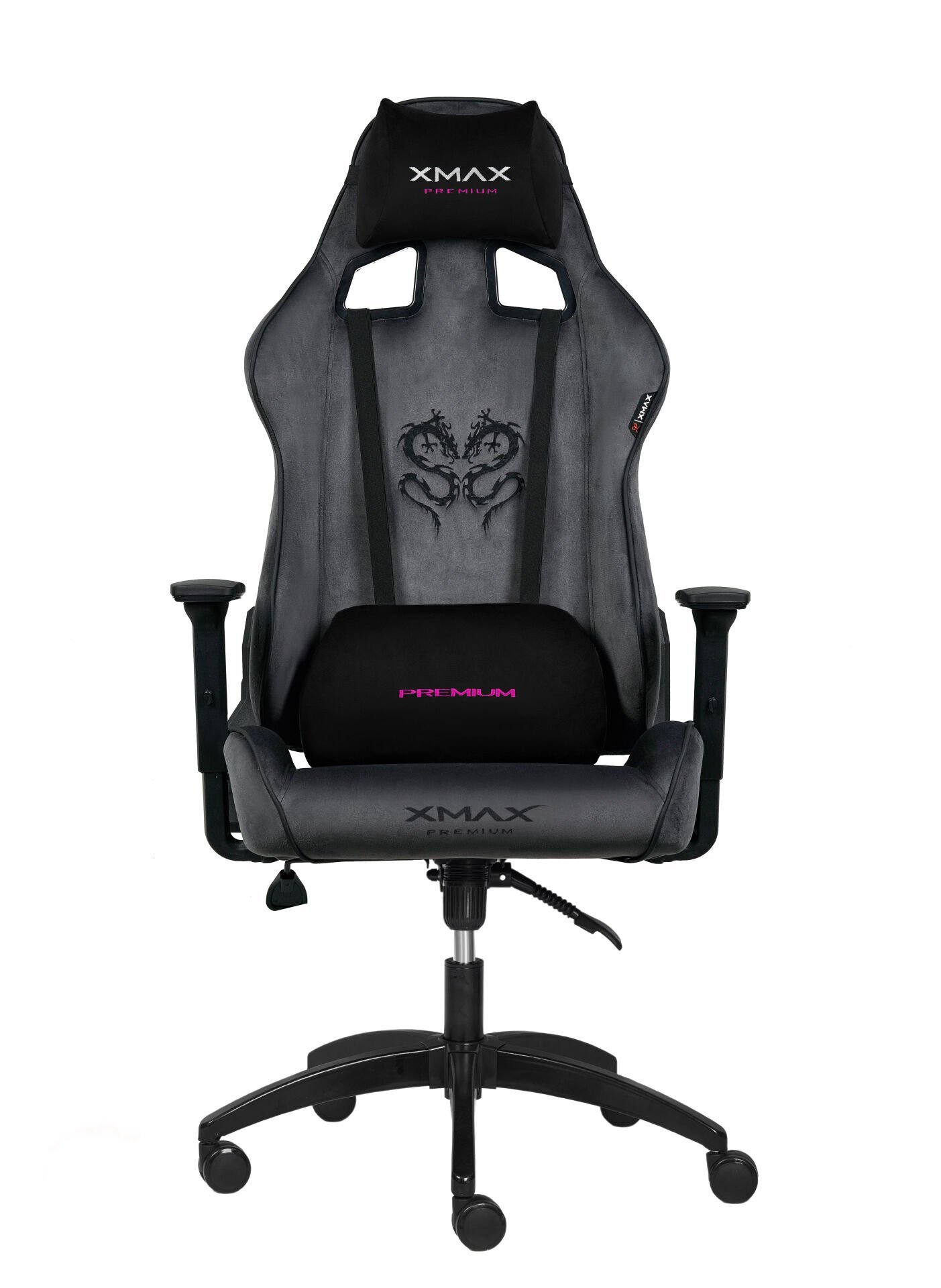 XMAX / Rio Plus Balerion Terletmez Kadife Kumaş Koyu Gri Gaming Oyuncu Koltuğu / 120 Kg Taşır