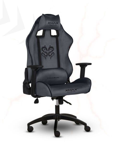 XMAX / Rio Balerion Terletmez Kadife Kumaş Koyu Gri Gaming Oyuncu Koltuğu / 120 Kg Taşır
