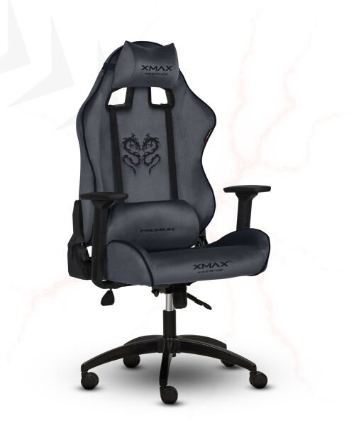 XMAX / Rio Balerion Terletmez Kadife Kumaş Koyu Gri Gaming Oyuncu Koltuğu / 120 Kg Taşır