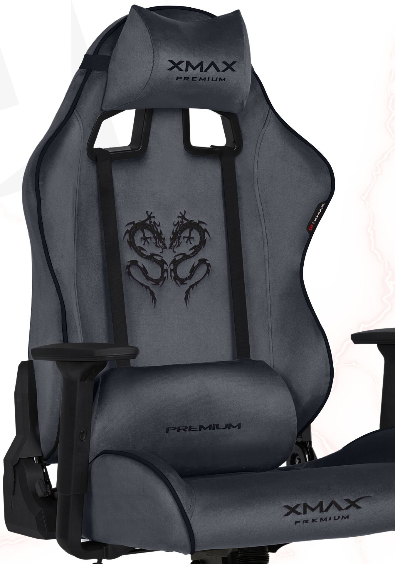 XMAX / Rio Balerion Terletmez Kadife Kumaş Koyu Gri Gaming Oyuncu Koltuğu / 120 Kg Taşır