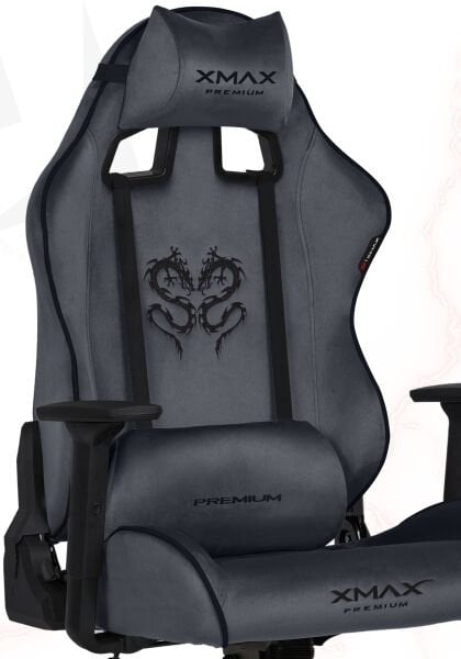 XMAX / Rio Balerion Terletmez Kadife Kumaş Koyu Gri Gaming Oyuncu Koltuğu / 120 Kg Taşır