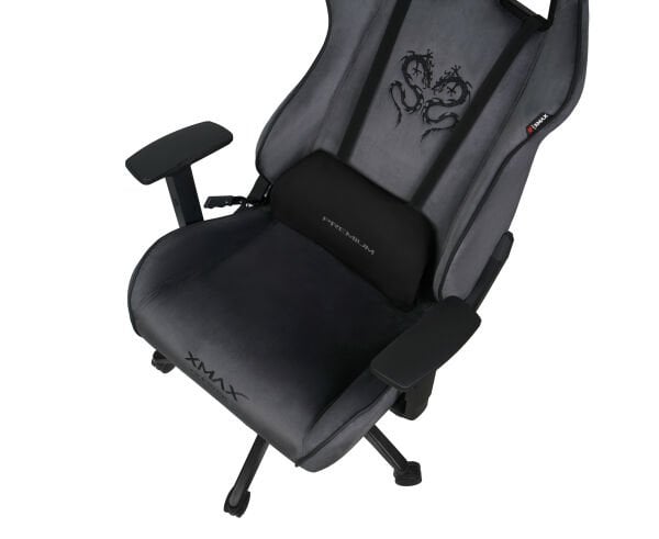 XMAX / Rio Plus Balerion Terletmez Kadife Kumaş Koyu Gri Gaming Oyuncu Koltuğu / 120 Kg Taşır