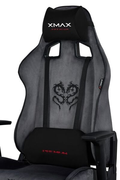 XMAX / Rio Plus Balerion Terletmez Kadife Kumaş Koyu Gri Gaming Oyuncu Koltuğu / 120 Kg Taşır