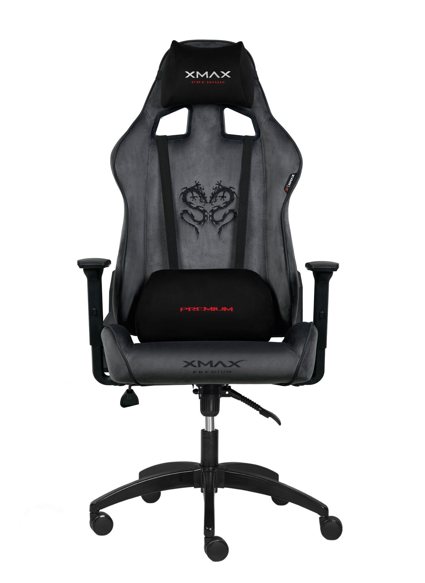 XMAX / Rio Plus Balerion Terletmez Kadife Kumaş Koyu Gri Gaming Oyuncu Koltuğu / 120 Kg Taşır