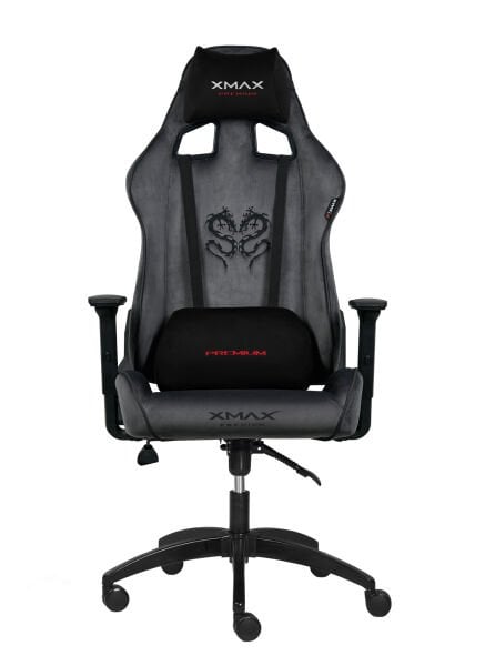 XMAX / Rio Plus Balerion Terletmez Kadife Kumaş Koyu Gri Gaming Oyuncu Koltuğu / 120 Kg Taşır