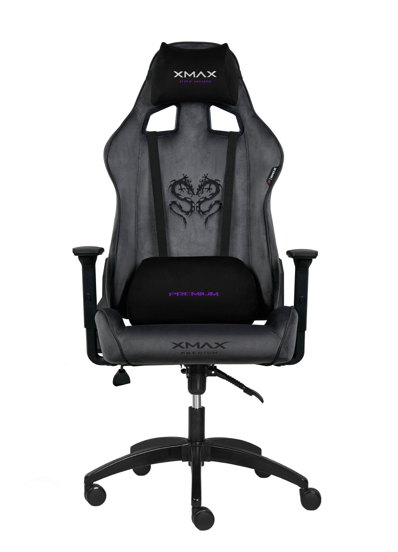 XMAX / Rio Plus Balerion Terletmez Kadife Kumaş Koyu Gri Gaming Oyuncu Koltuğu / 120 Kg Taşır