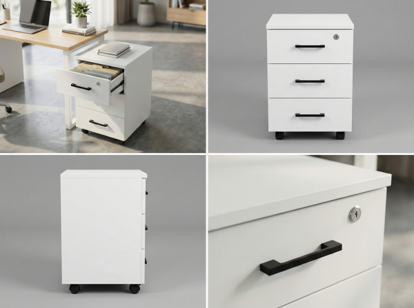 XMAX Nora Beyaz Keson - 3'Lü Keson - Mdf