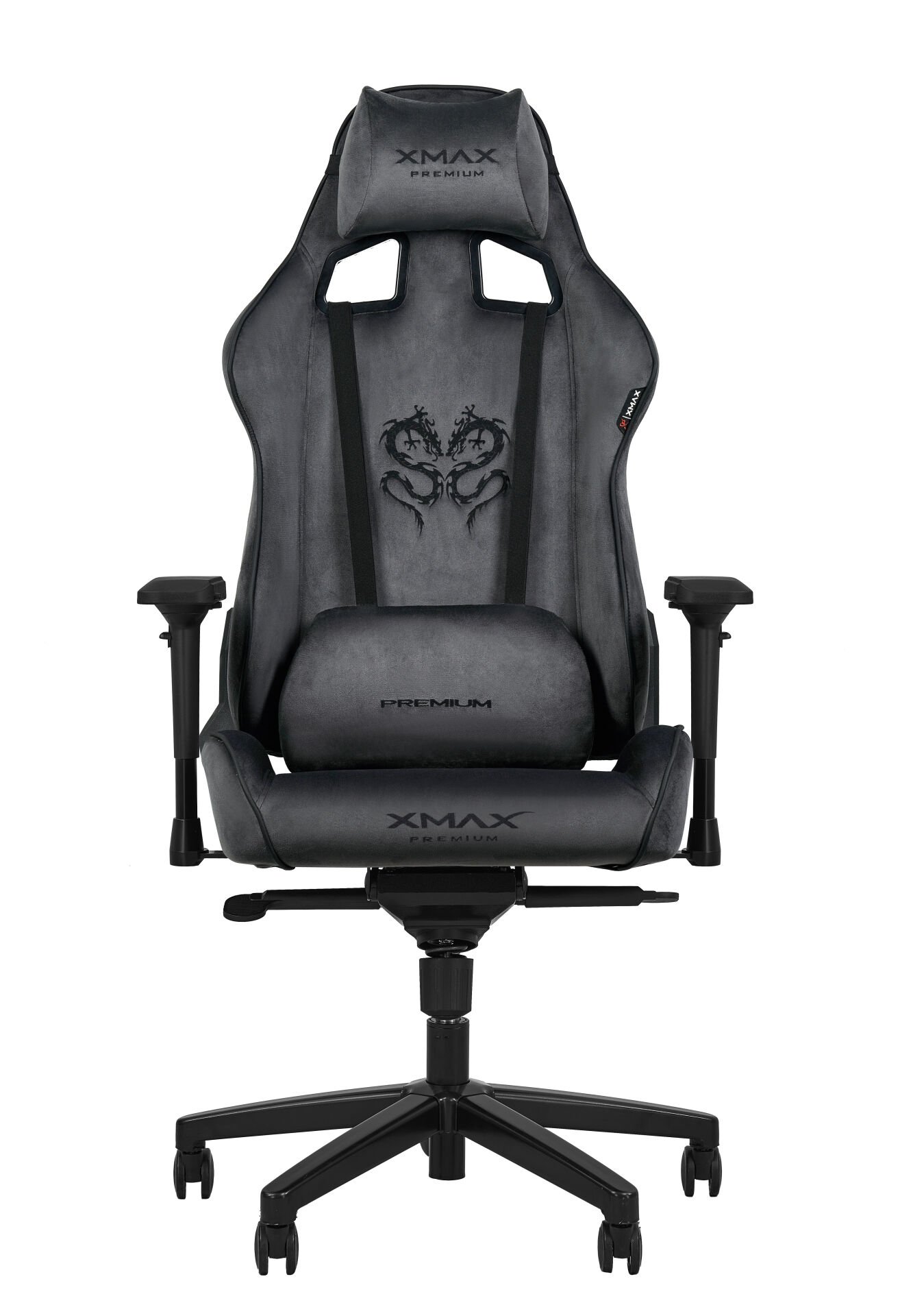 XMAX-Pro / Rio Plus Balerion 4D Kol Orijinal Yarasa Mekanizmalı Koyu Gri Oyuncu Koltuğu / 150 KG TAŞIR